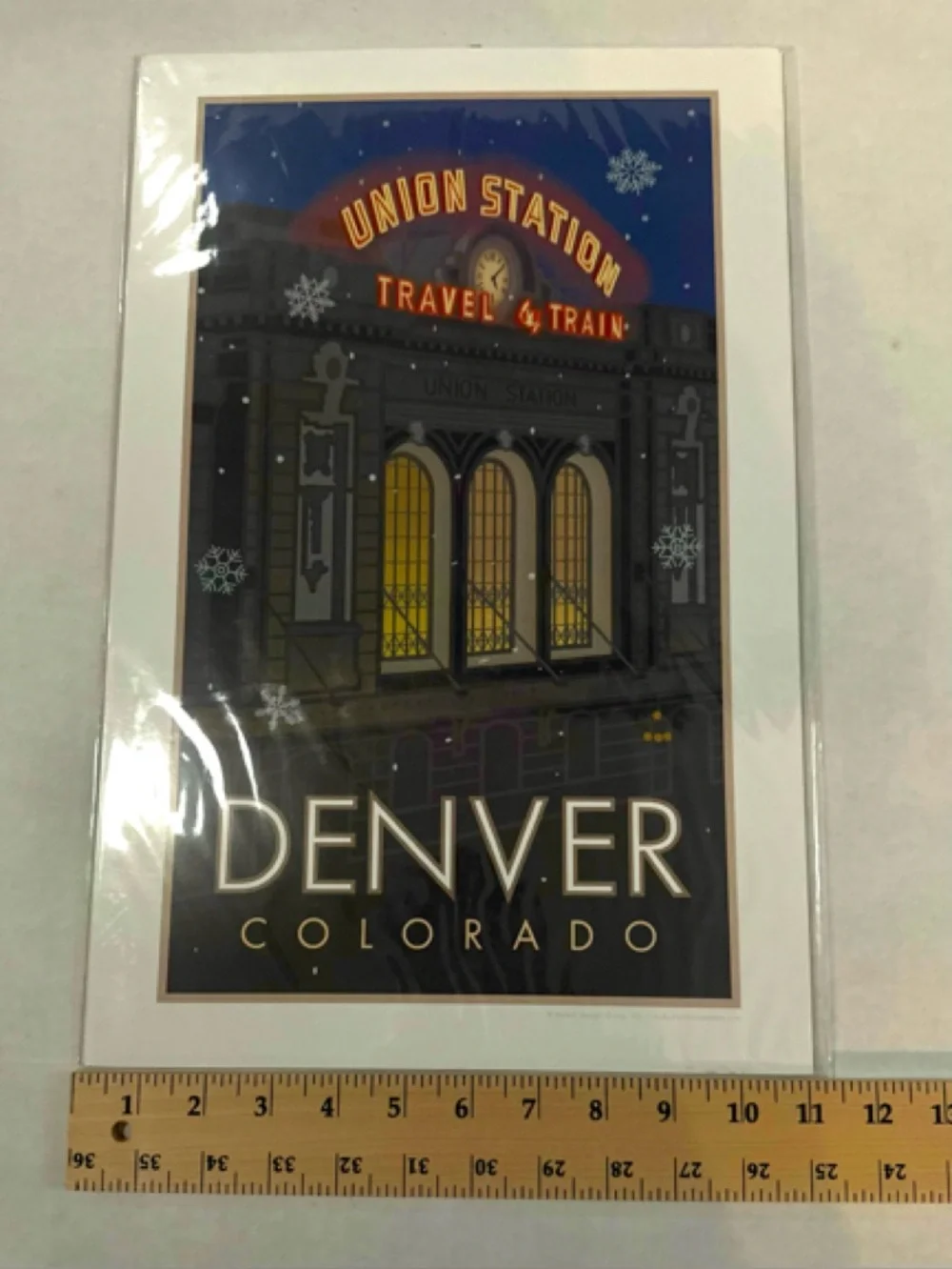 Union Station Snowflakes Denver, Colorado Poster 11” x 17”